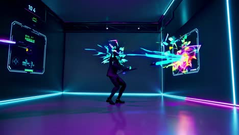 vr performance with interactive projections