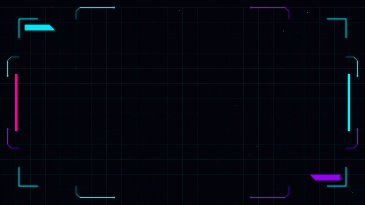 Futuristic Digital HUD Interface Frame with Grid Background