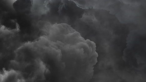 view of thunderstorm clouds and lightening