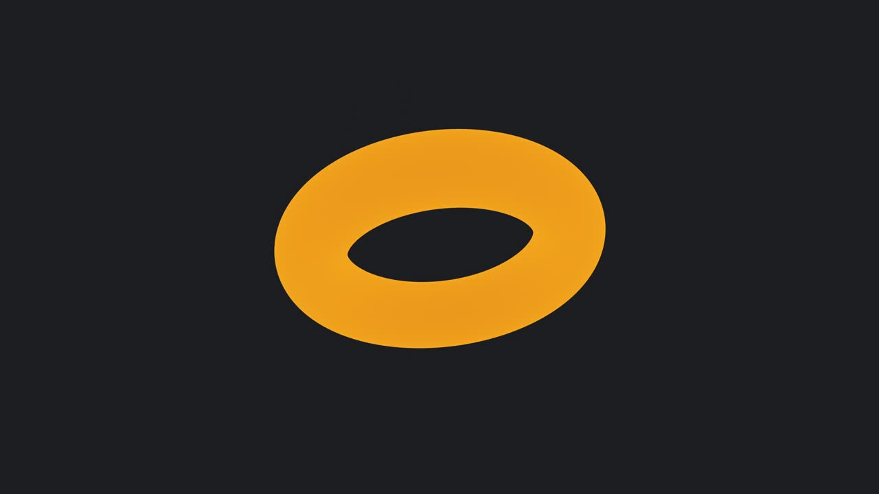 animación 3d de un toroid giratorio en color sólido