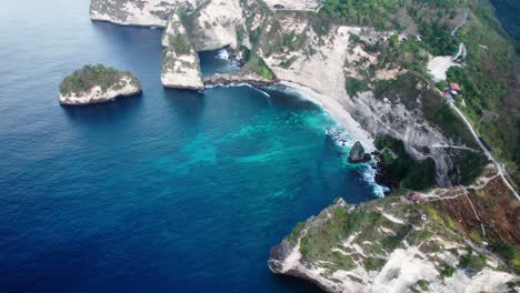 atuh cliff, diamond beach, and batumategan island in nusa penida, bali, indonesia