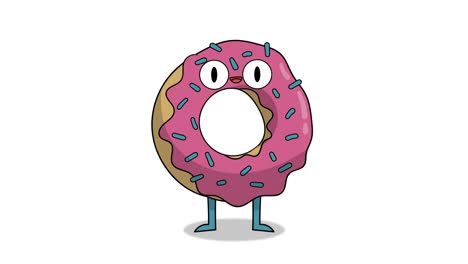 cute funny donut animated cartoon character dancing