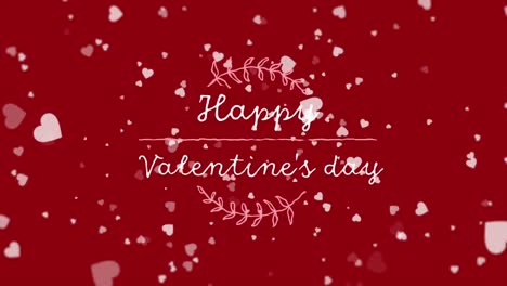 Animation-of-happy-valentines-day-text-over-hearts