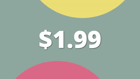 short animated video showing a colorful price tag at 1.99 perfect for digital ads, ecommerce promotions, and retail marketing
