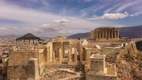 Drohnenaufnahmen-Der-Stadt-Und-Der-Akropolis-Von-Athen