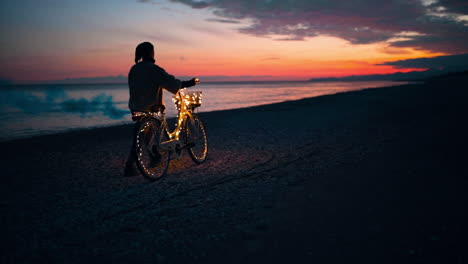 magic bicycle on beach