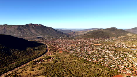 panoramic aerial view over thabazimbi mining town in waterberg, limpopo