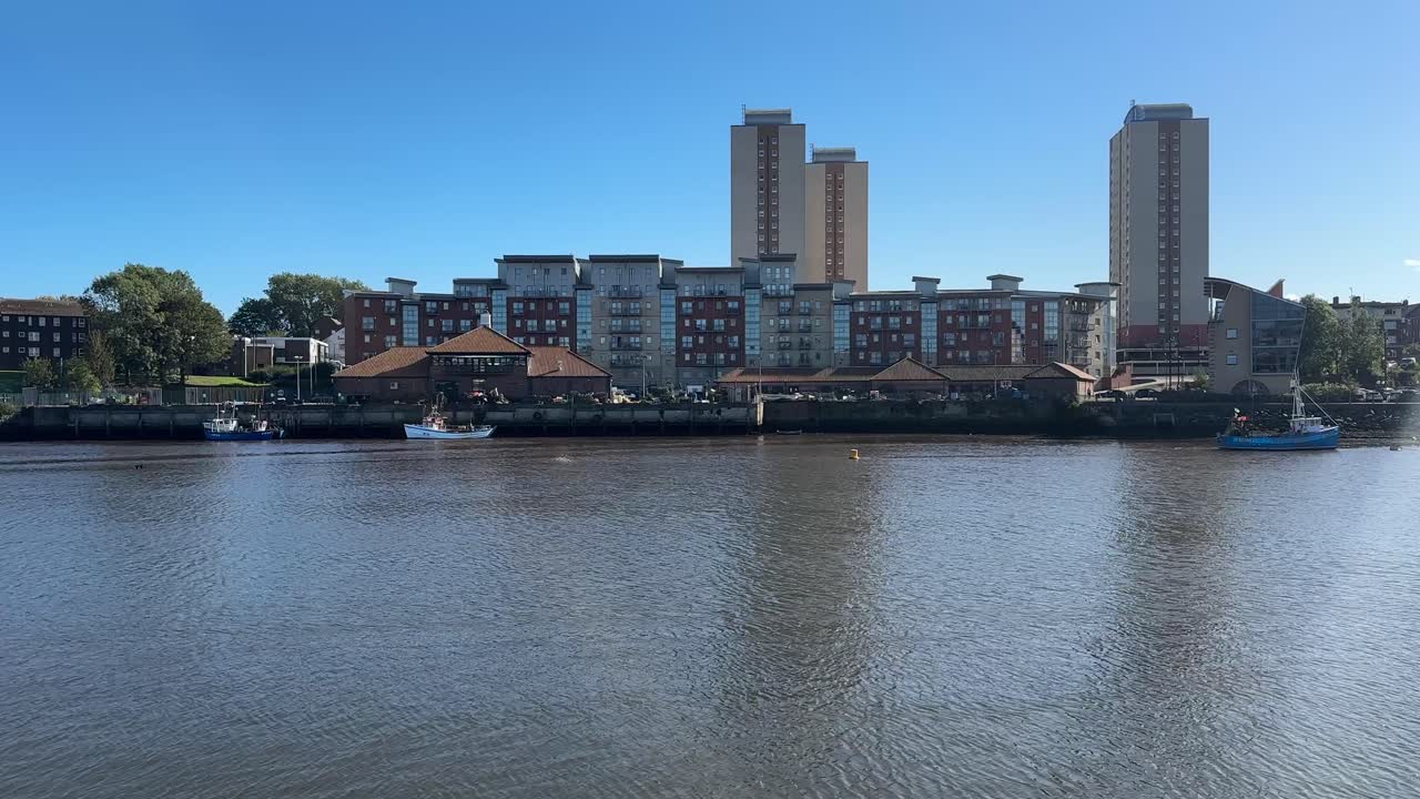 Sunny day river wear boats sunderland north east england uk british city