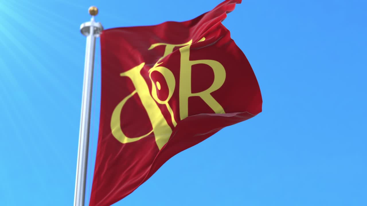 bandera con el símbolo de victor agitando el bucle