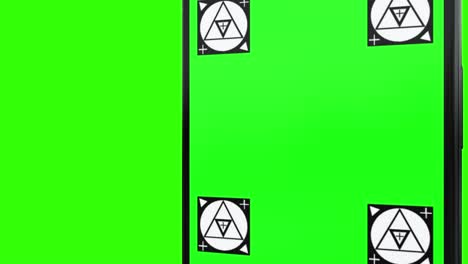 teléfono inteligente aislado con pantalla verde