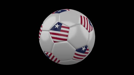 soccer ball with flag liberia loop 4k with alpha