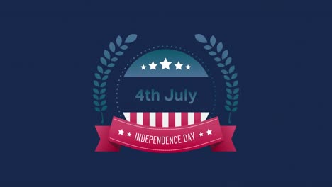 4th of july, independence day text in banner and fireworks