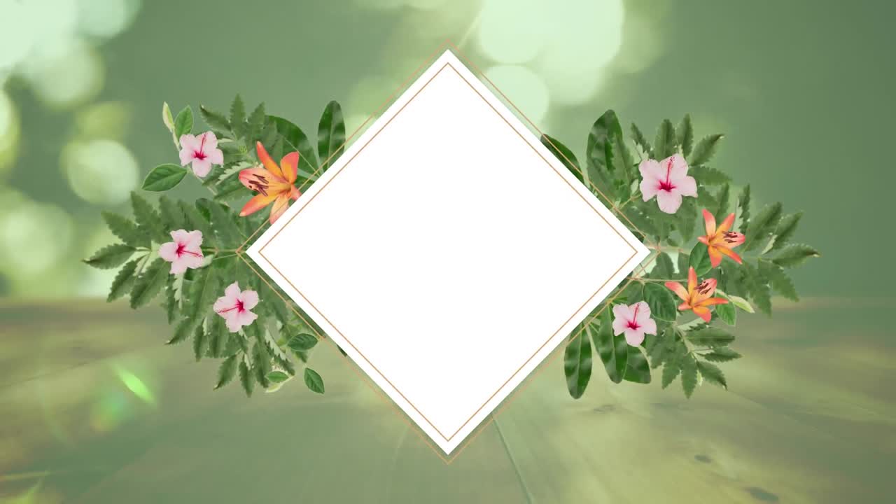 ⁇ 색 다이아몬드, 잎과 꽃이  ⁇ 빛 위에 있습니다.