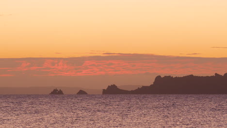 porquerolles rocky silhouette with sunrise france view from tour fondue