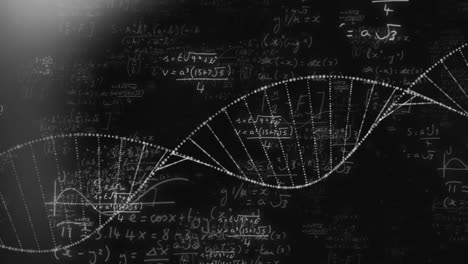animación de ecuaciones matemáticas sobre la cadena de adn