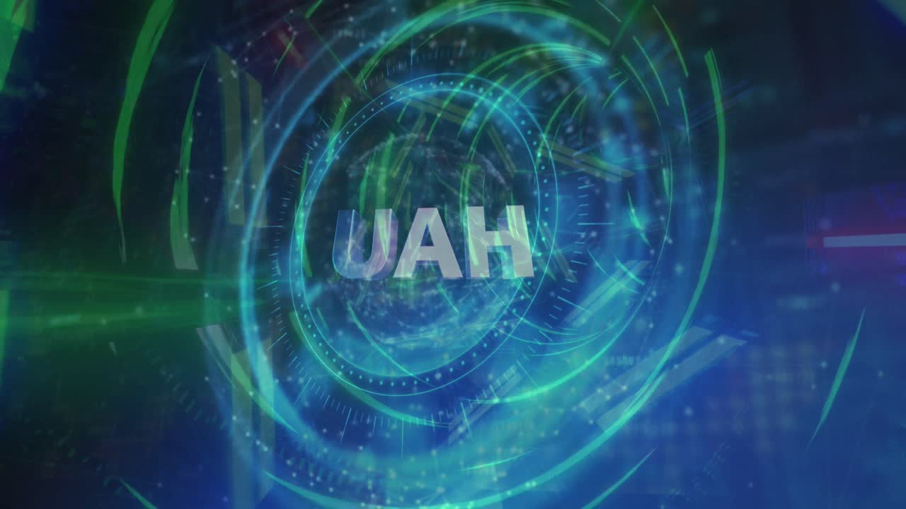 animación de texto hau, escaneo de ámbitos y procesamiento de datos.