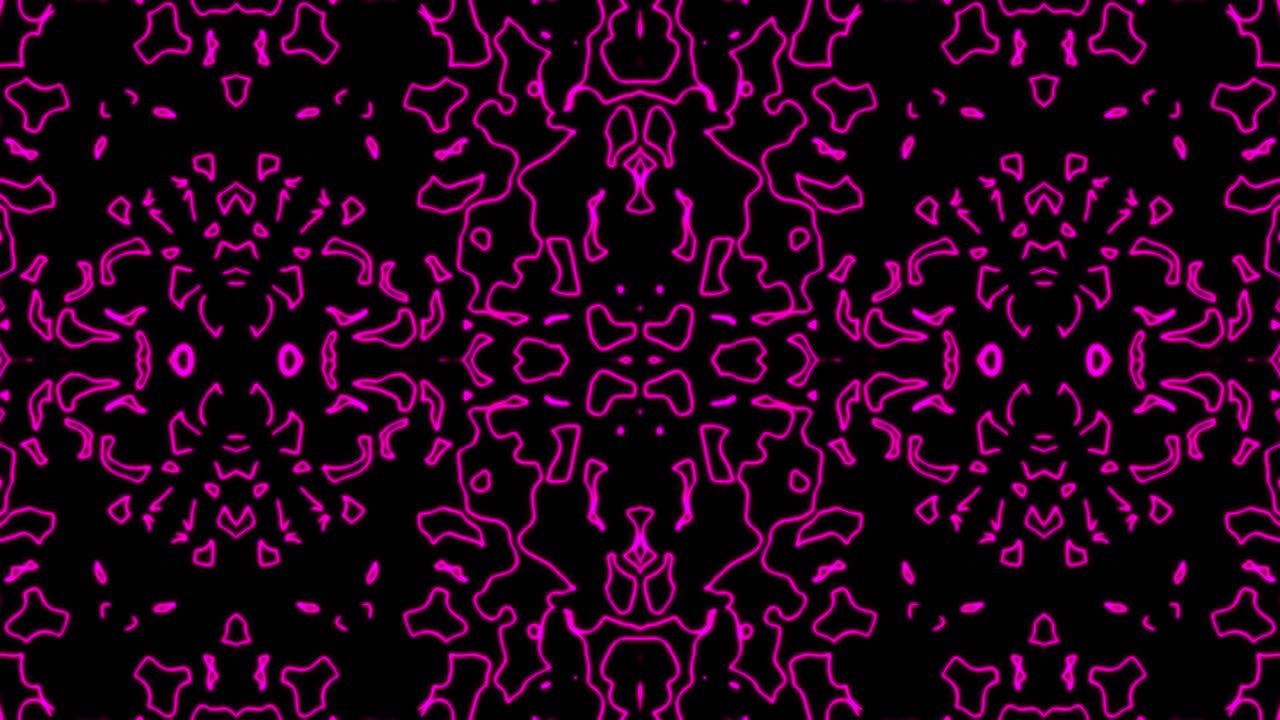 fondo de patrón sin costuras geométrico rosa abstracto. rayas abstractas bucle de caleidoscopio. rápido psicodélico colorido fondo de kaleidoscopio vj. discoteca fondo de movimiento abstracto. efecto caleidoscope