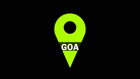 goa location logo animation on black background