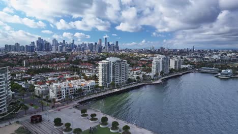 vista panorámica de la costa de port melbourne y el centro de la ciudad