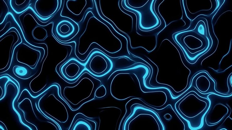 Fundo Abstrato com Movimento de Líquido Azul Brilhante