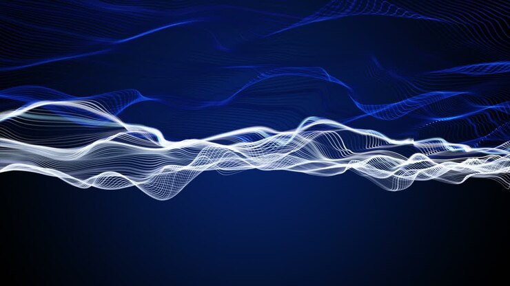 Futuristic animation with particle wave object in slow motion, 4096x2304 loop 4K
