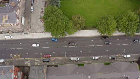 drone shot tracking car in liverpool