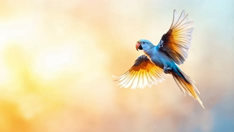 a colorful parrot in flight