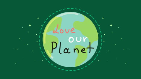 save our planet lettering in earth animation