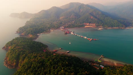 thailand ko chang, aerial view in blue lagoon gulf, southeast asian beach landscape, famous travel spot