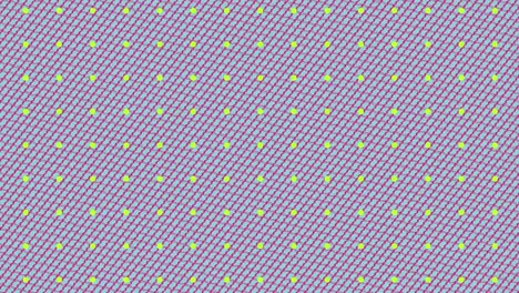 animation of retro hypnotic motion of rows of yellow spots pulsating in formation