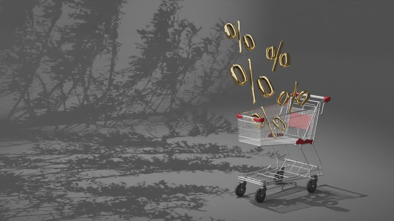 엄청난 할인 쇼핑 카트 컨셉 애니메이션