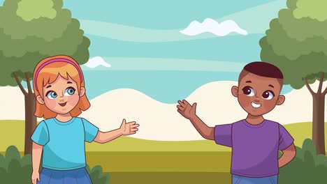 personajes de niños estudiantes lindos