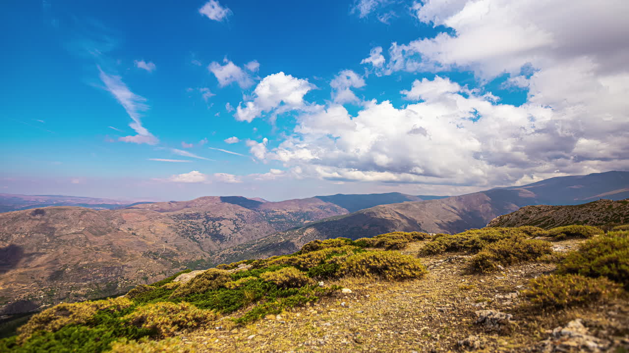 Spain's Sierra Nevada National Park and wilderness area - cloudscape, daytime time lapse