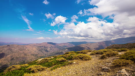 Spain's-Sierra-Nevada-National-Park-and-wilderness-area---cloudscape,-daytime-time-lapse