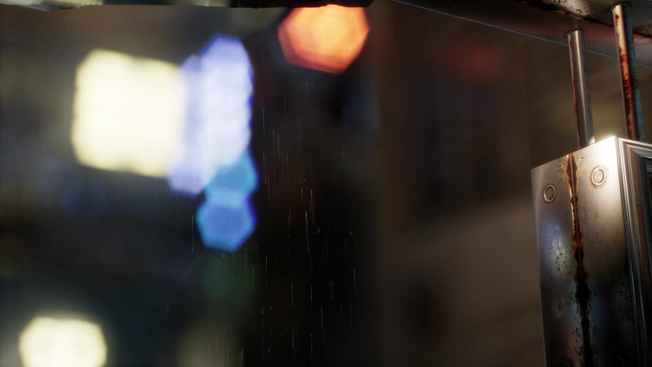 비가 오는 밤 의 도시 풍경