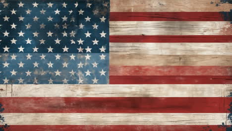 distressed wooden american flag