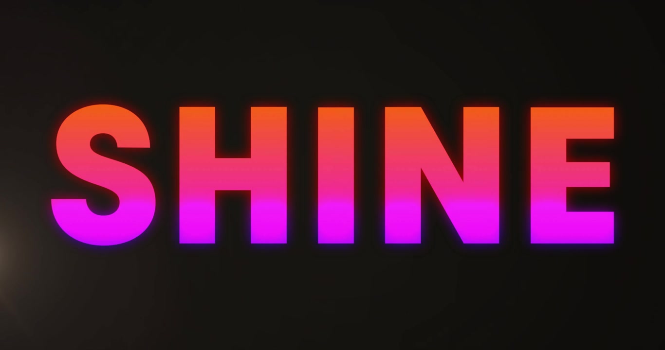 L'avvio della riproduzione attiva la parola SHINE, che si illumina di un color magenta-arancio pulsante per attirare l'attenzione su sfondo nero