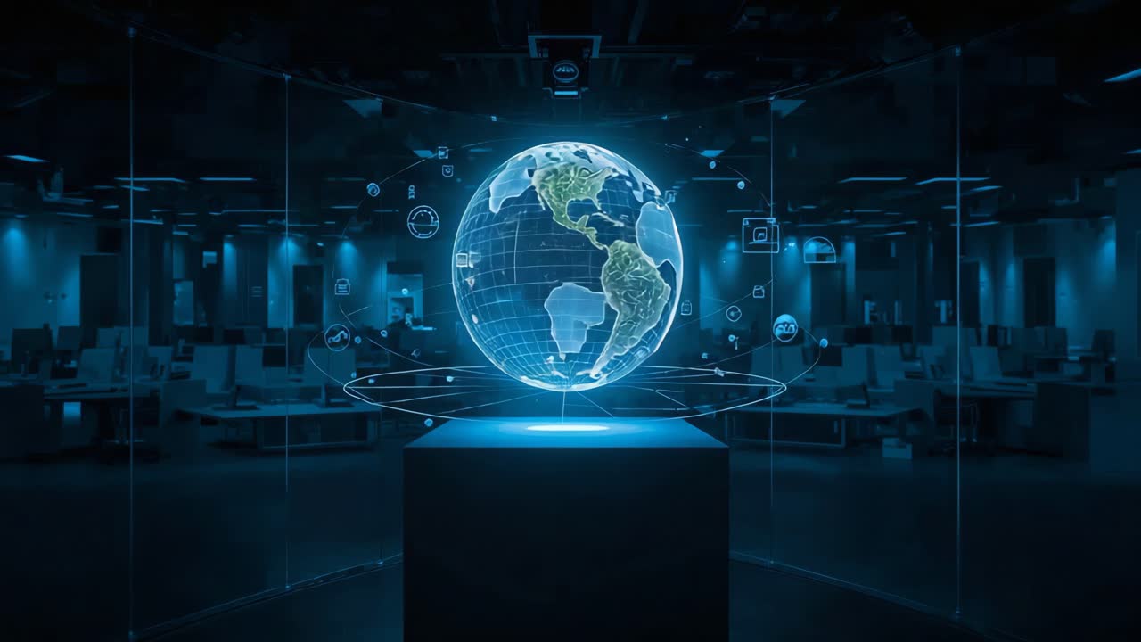 Futuristic Globe Technology Network