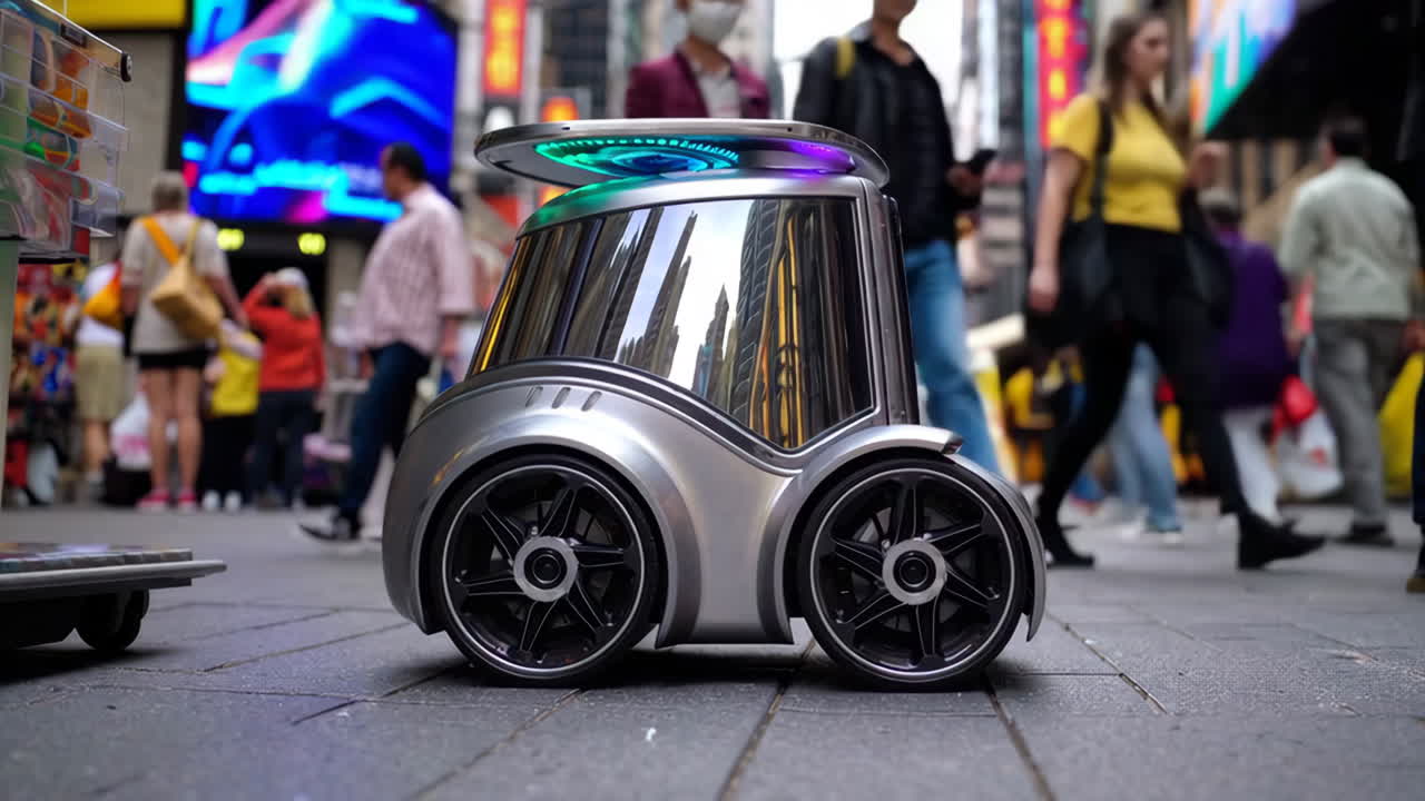 Small Autonomous Robot in a Busy City Street