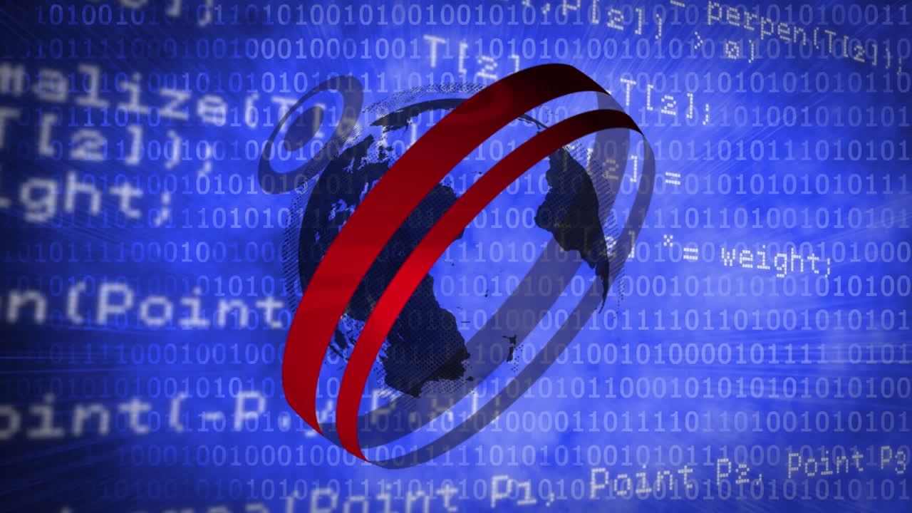 animación del procesamiento de datos en todo el mundo y alcance