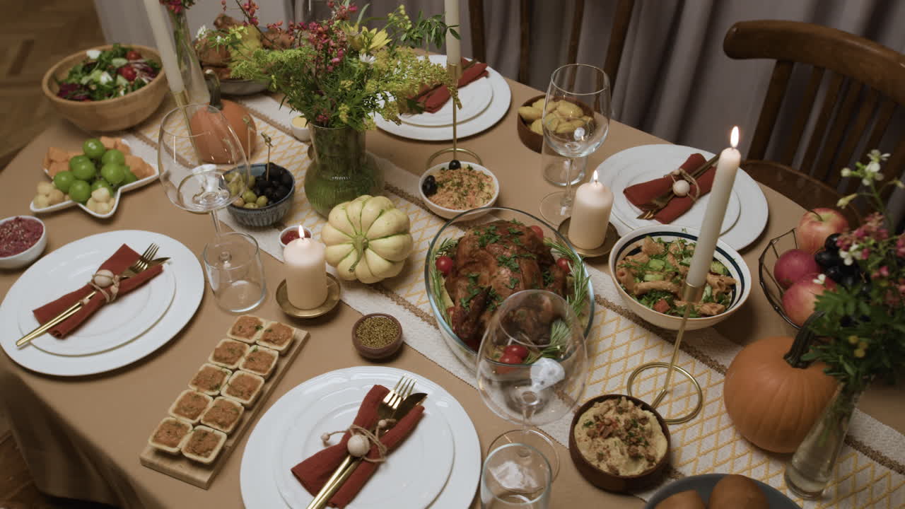 Festive Dinner Table Setting