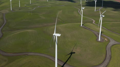 drone footage of green wind turbines in rio vista california wind turbine farm