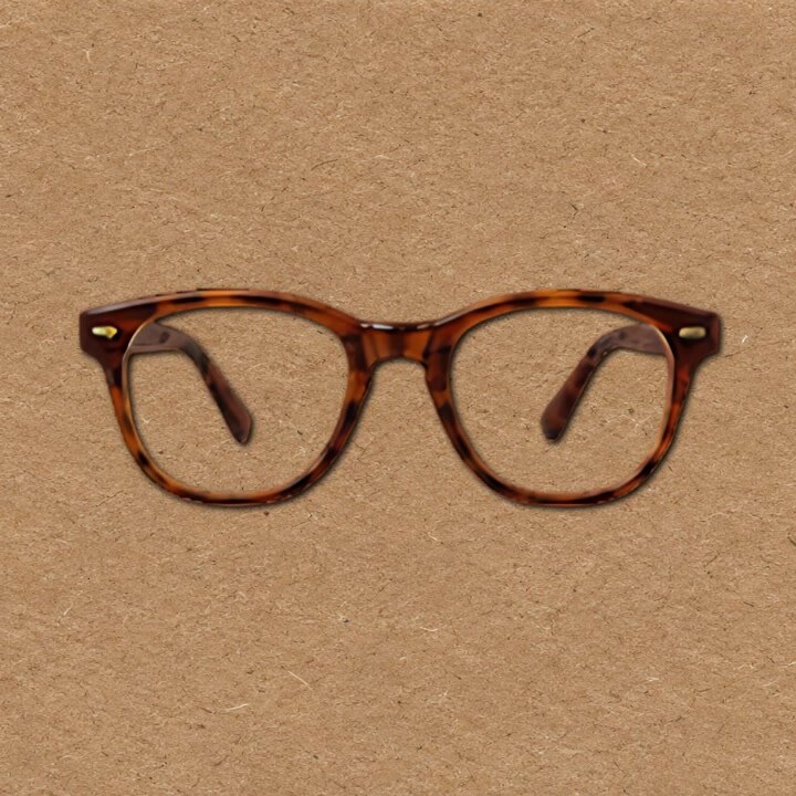 Tortoiseshell Eyeglasses Assembling on Textured Paper Background