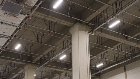 pillars and ceiling inside new distribution warehouse