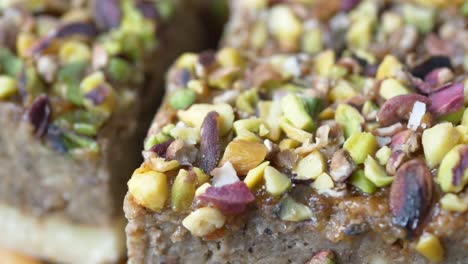 closeup of pistachio cake