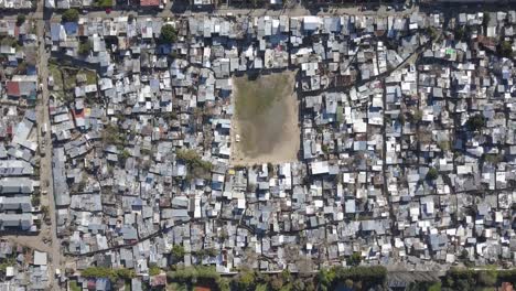 Arial-view-of-slums,-cenital-drone-shot,-Nordelta-Buenos-Aires-Argentina