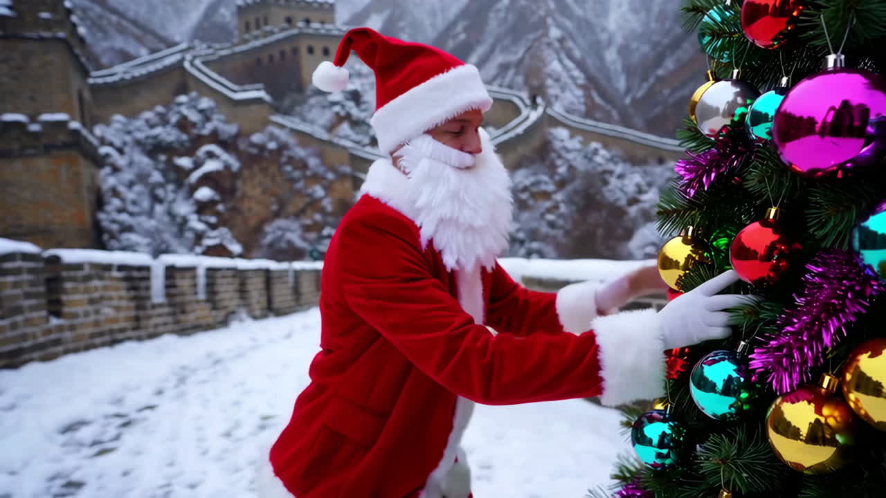 Santa Claus at the Great Wall of China
