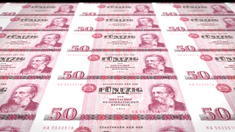 billetes de cincuenta marcos alemanes de la antigua república alemana, dinero en efectivo