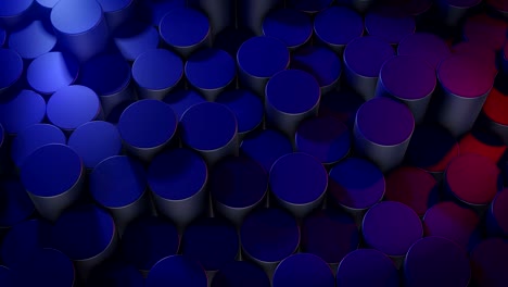 superficies azules geométricas cilíndricas abstractas en el espacio virtual