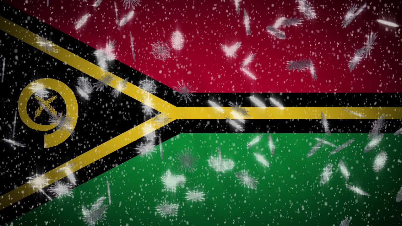 바누아투의 발이 눈을 고 새해와 크리스마스 배경으로 루프가 될 수 있습니다.